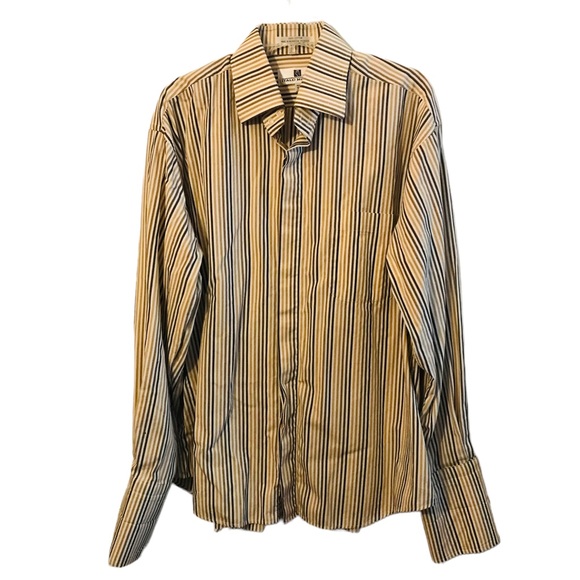 Italo Mondo Regular 16 1/2, 34/35, 100% Cotton Button Down Shirt French Cuffs - Picture 4 of 5